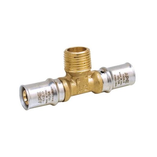APE Тройник пресс  с наружной резьбой APE 16 x 1/2" x 16
