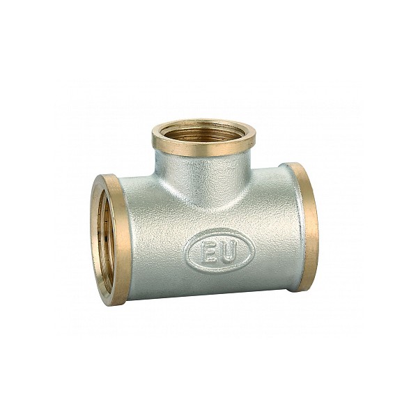 Euros Тройник латунный переходной 3/4" х 1/2" х 3/4" В