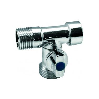 Euros Проходной кран для сантехнических приборов 1/2" x 3/4" x 1/2" ВНН