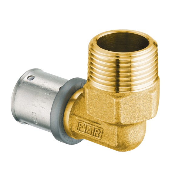 FAR Пресс-уголок FAR с наружной резьбой 1/2" х 20, латунь