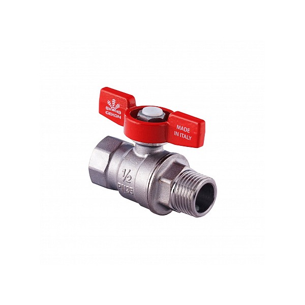 Gekon Кран шаровой хромированный Gekon ВН 3/4", ручка-бабочка
