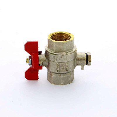 Tiemme Кран шаровой ВВ 3/4" c отверстием для термометра бабочка
