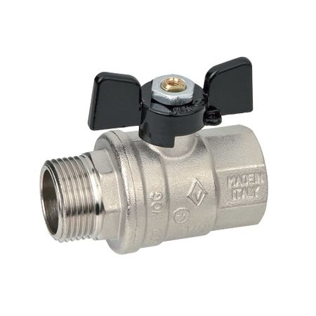 Bugatti Кран шаровой полнопроходной Bugatti Oregon 307 - 1/2" (НР/ВР, PN64, ручка-бабочка)
