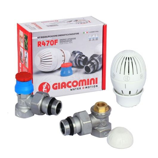 Giacomini Комплект для подключения радиаторов Giacomini R470F, угловой, DN-15, 1/2", 1/2", ВН